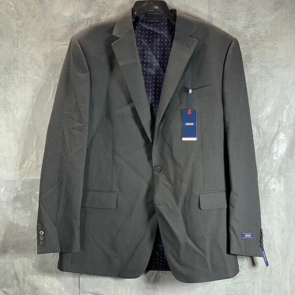 IZOD Men's Grey Long Classic-Fit Two-Button Suit Jacket SZ 44L - Picture 1 of 9